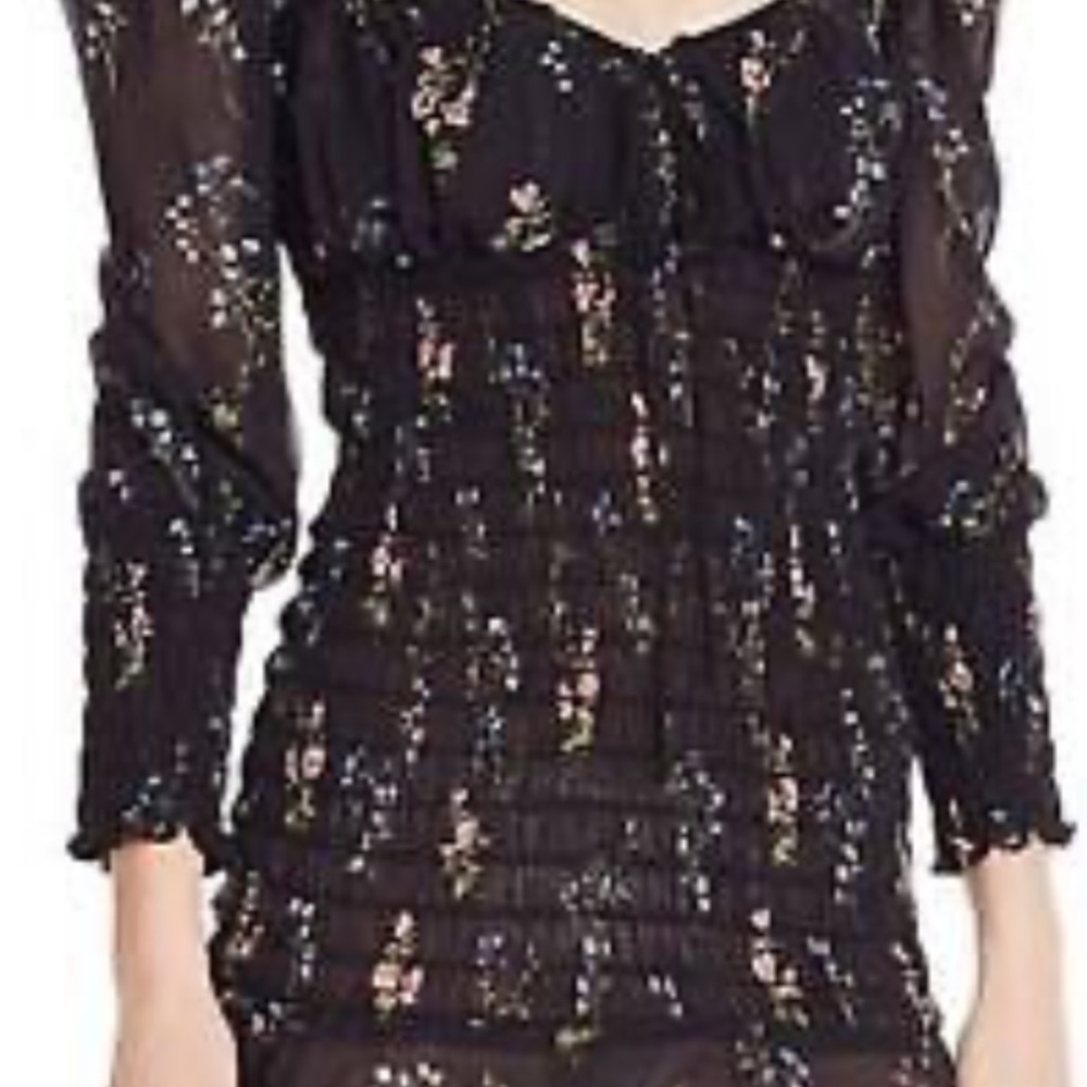 For Love and Lemons Floral Black Dress